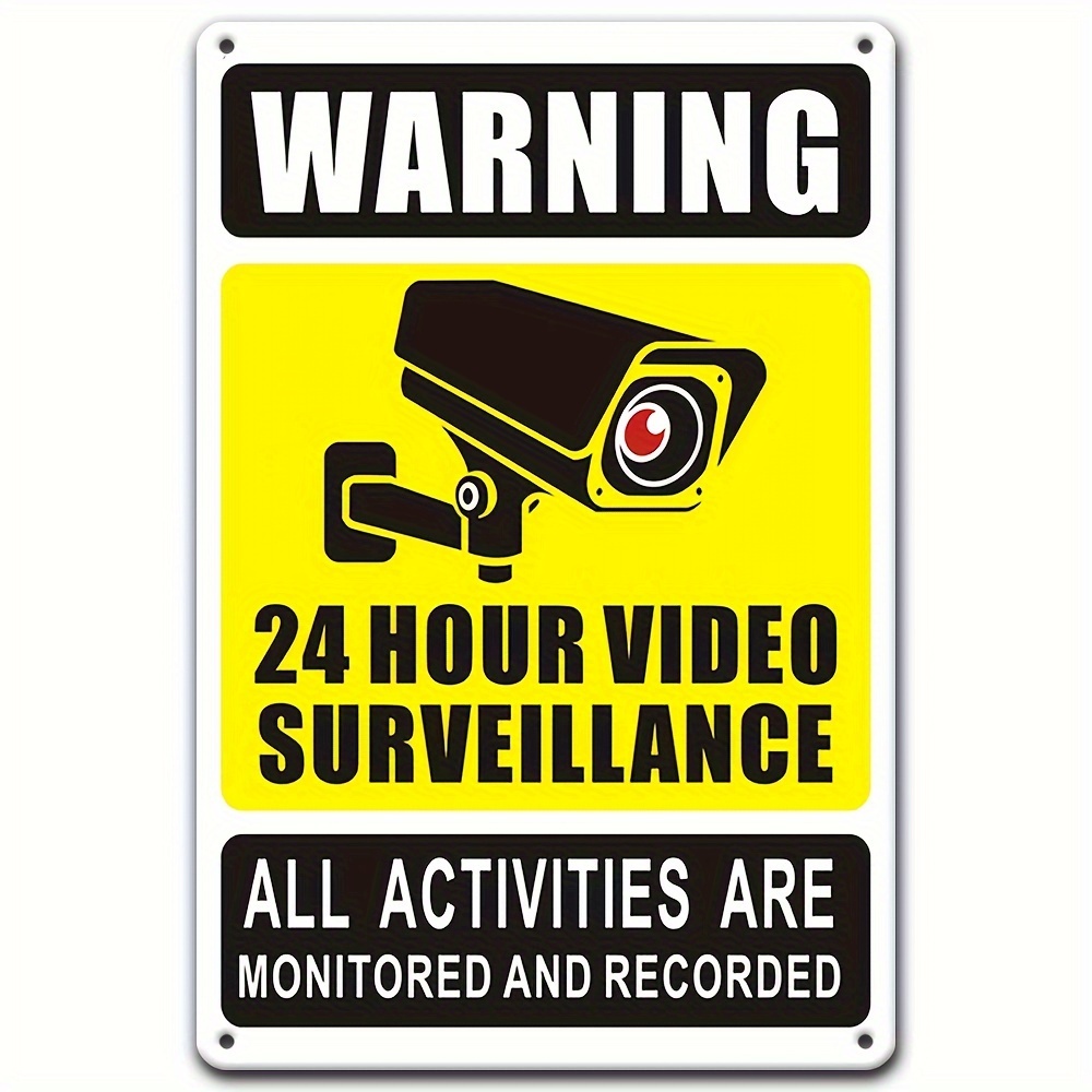 Home Security Upgrades - 24/7 Video Surveillance Warning Sign -