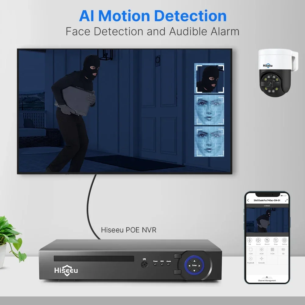 Ip Camera Outdoor 4K - H.265 8Channel Ai Face Detection Outdoor