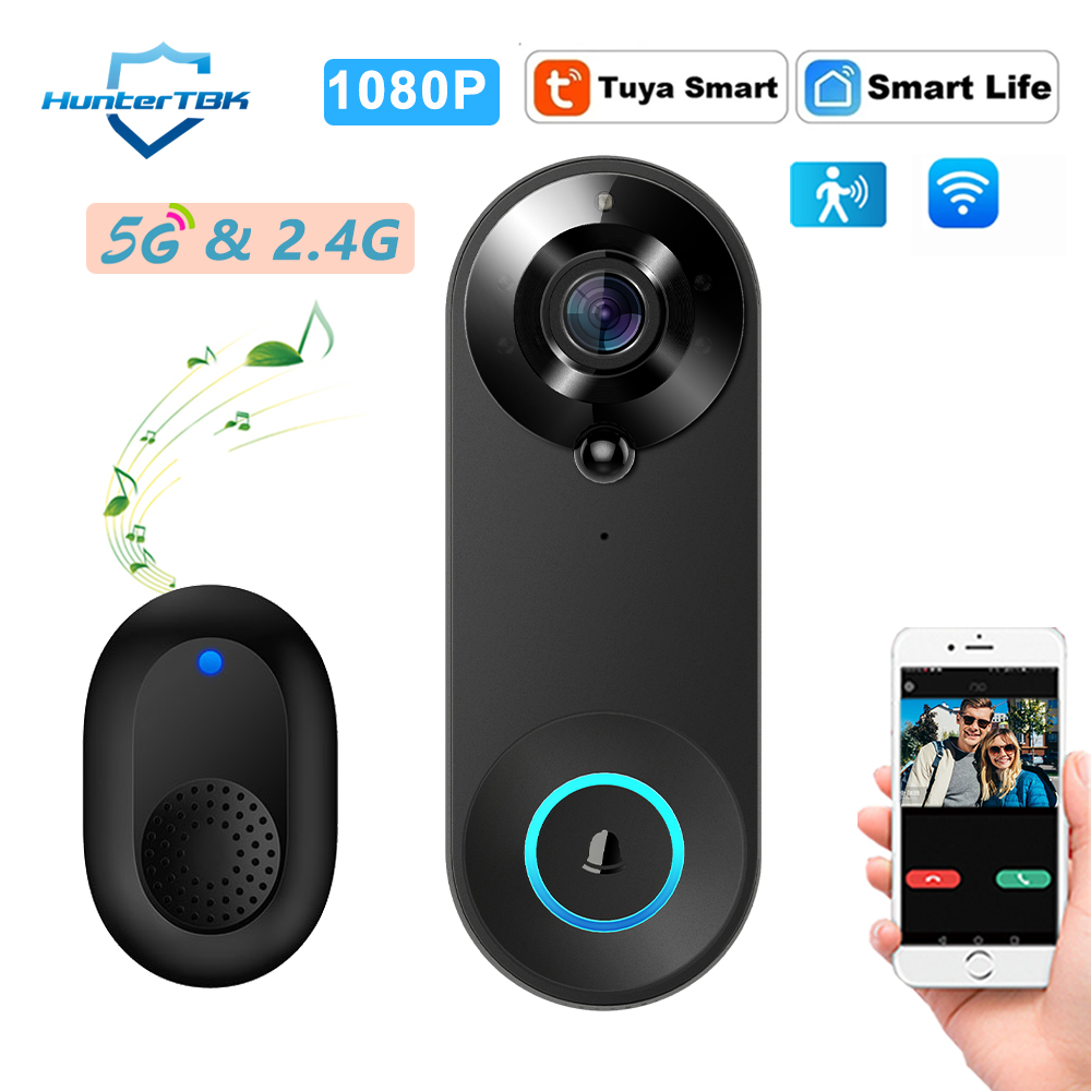 Home Security Indoor Cameras - 5G 2.4G WiFi Video Doorbell 1080P