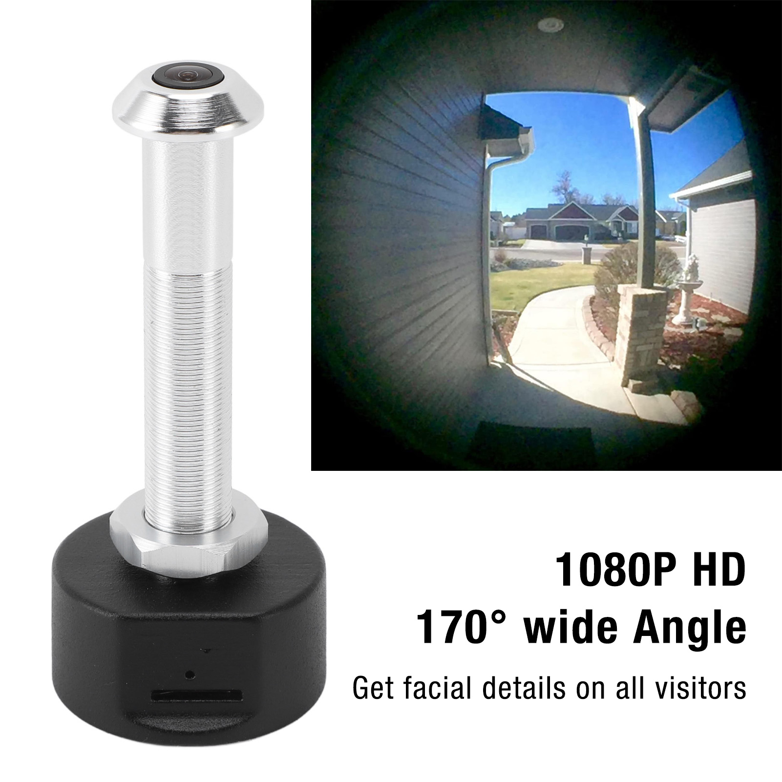 Peephole Camera Viewer - Digital Door Viewer 1080P HD Aluminium