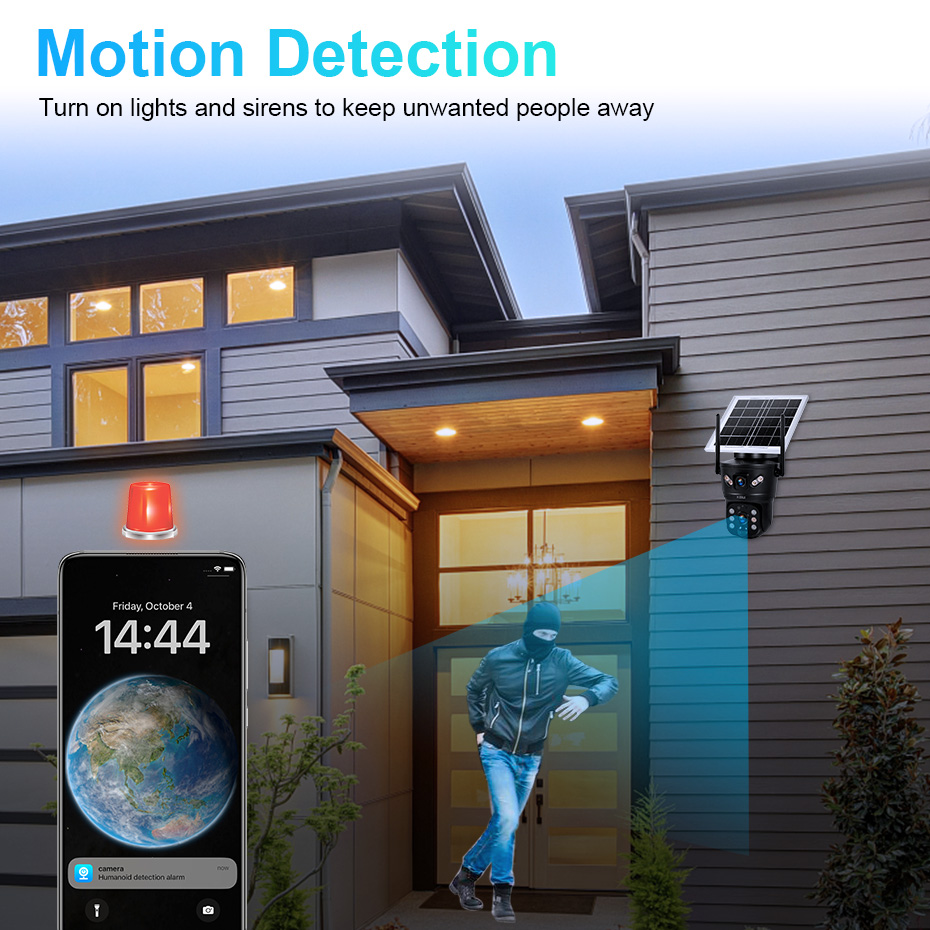 KERUI 6MP 4G SIM WiFi Solar Ca - Home Security Adt recension och pris