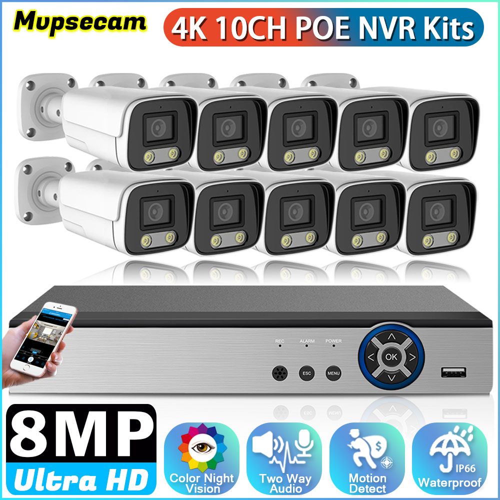 10CH 8MP HD Video Surveillance - Ip Camera Outdoor 4K recension och pris