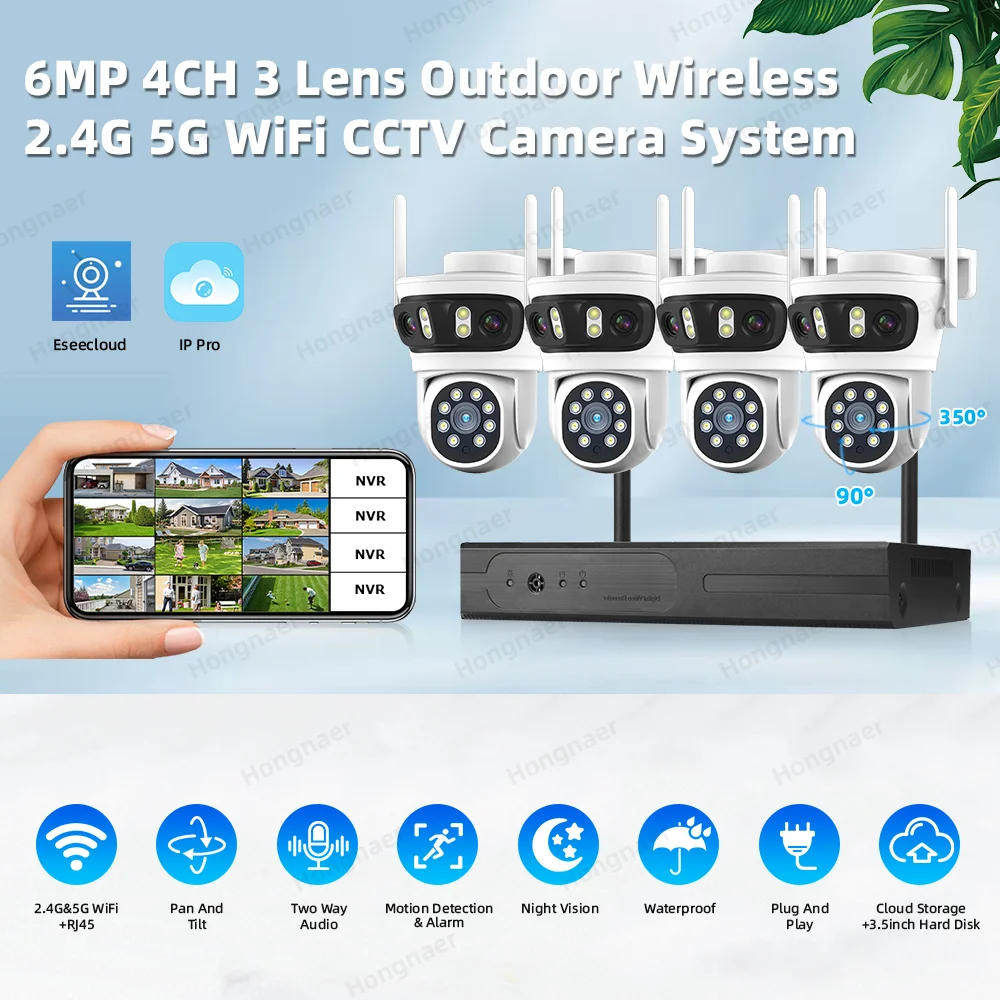 2026 Hongnaer 6MP 4CH 3 Lens 2 - Home Security Camera recension och pris