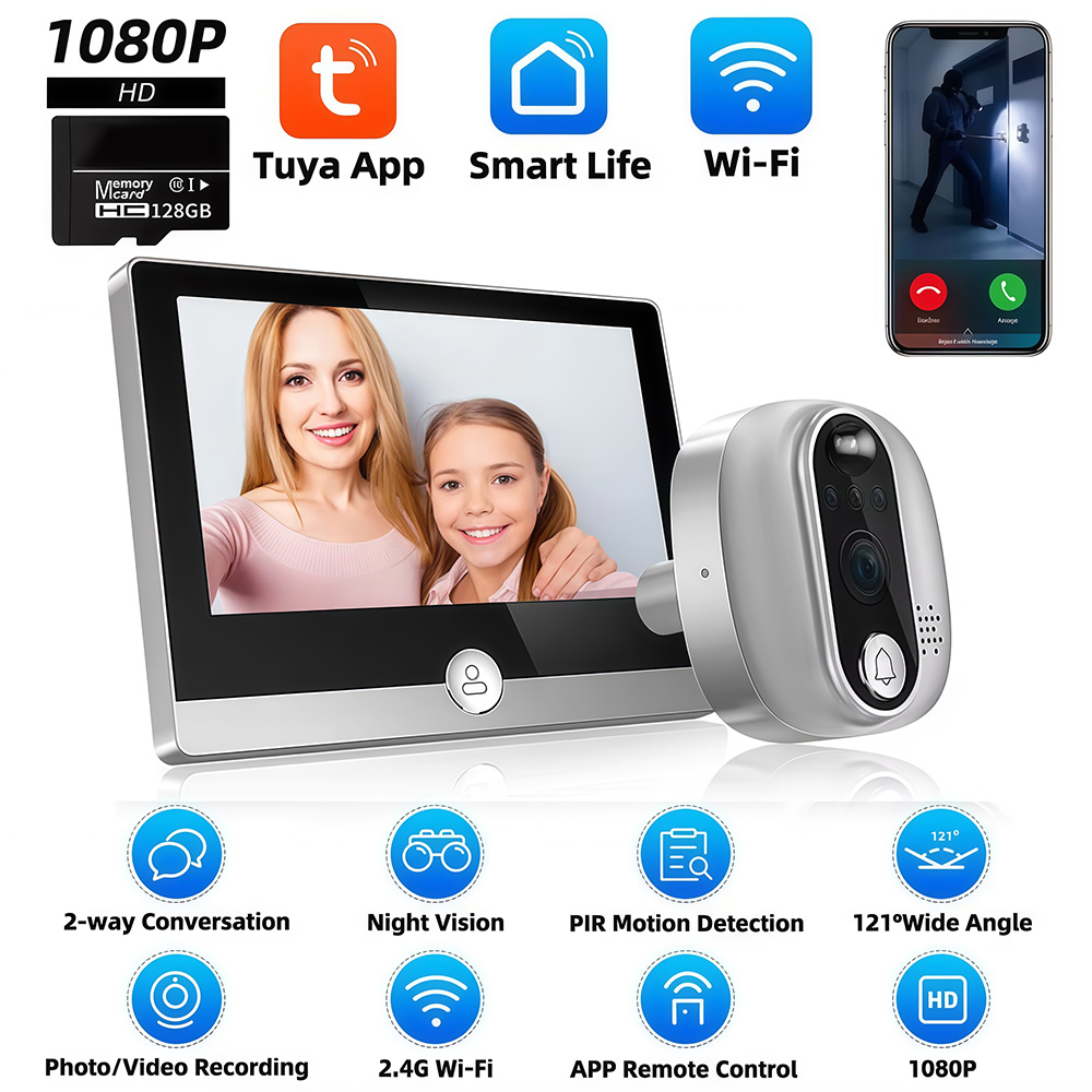 Tuya 1080P WiFi Door Bell Came - Peephole Camera Viewer recension och pris