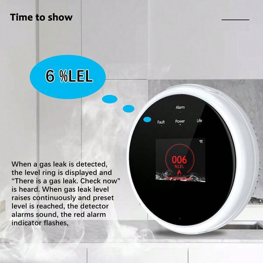 2.4G WiFi Gas Alarm Sensor Com - Home Security Upgrades recension och pris
