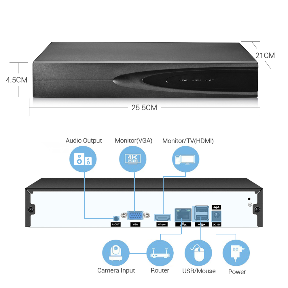 4K ONVIF CCTV NVR 36CH/16CH/10 - Home Security Upgrades recension och pris