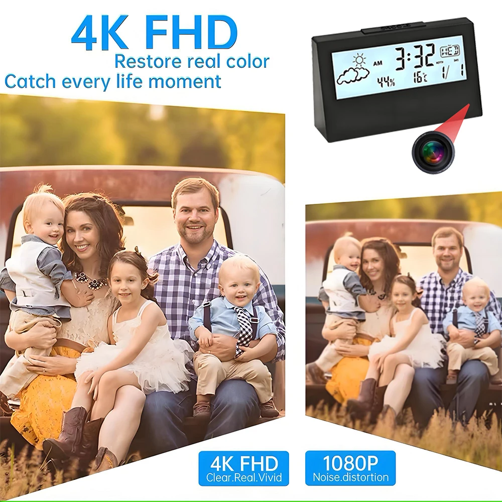 4K WiFi Clock Camera with Moti - Home Security Recorder recension och pris